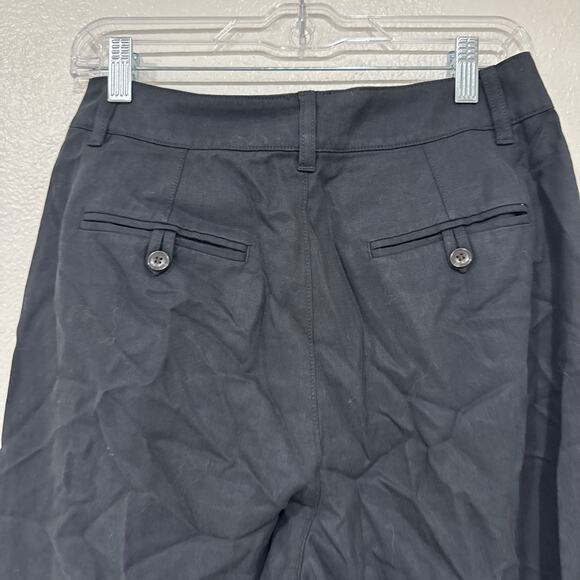 NWT Madewell The Petite Harlow Wide Leg Pant Trouser in True Black Casual 2P - Picture 6 of 9